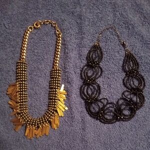 Elegant Gold and Black Necklace Set